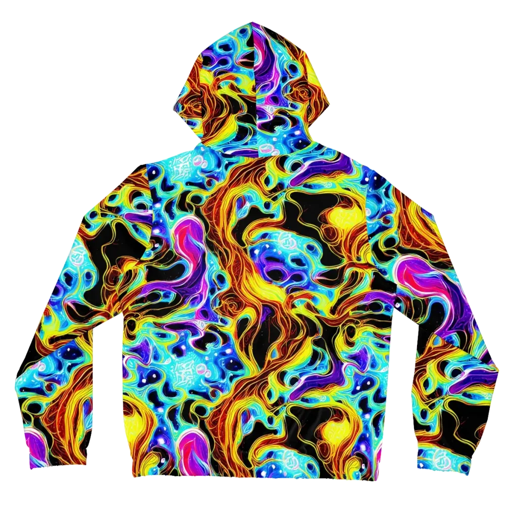 Blue Firestorm on Women's Full-Zip Hoodie — Back