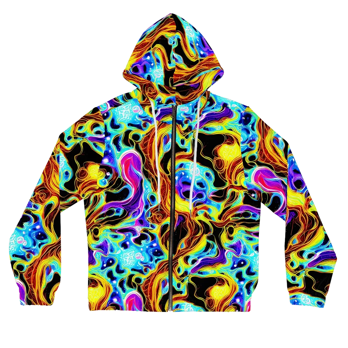 Blue Firestorm on Women's Full-Zip Hoodie — Front