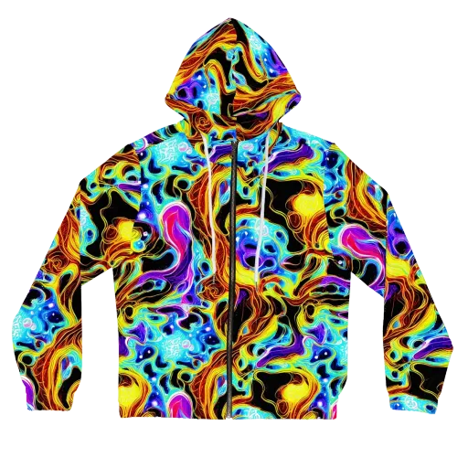 Blue Firestorm on a Women's Full-Zip Hoodie