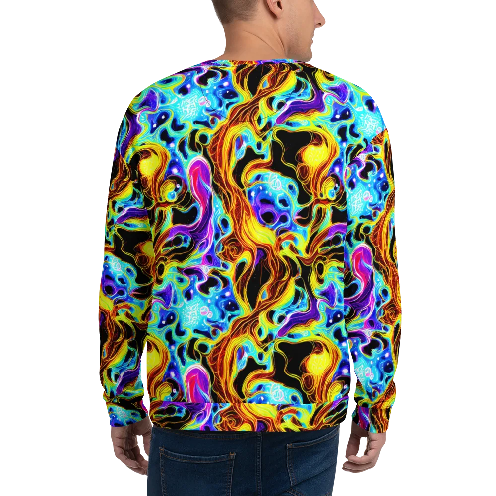 Blue Firestorm on Sweatshirt — Back