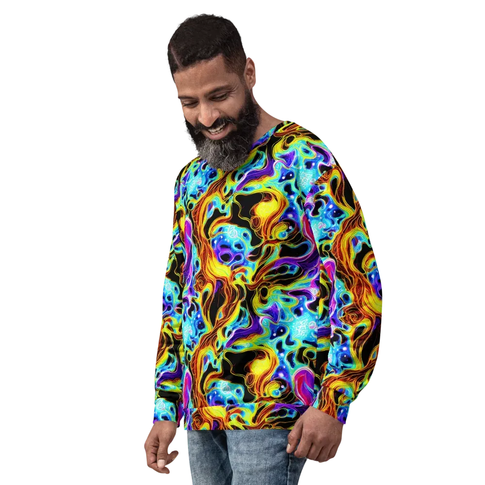Blue Firestorm on Sweatshirt — Left Front