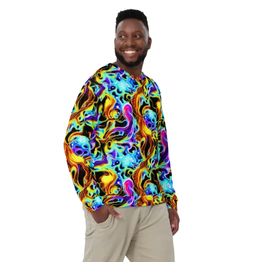 Blue Firestorm on a Sweatshirt