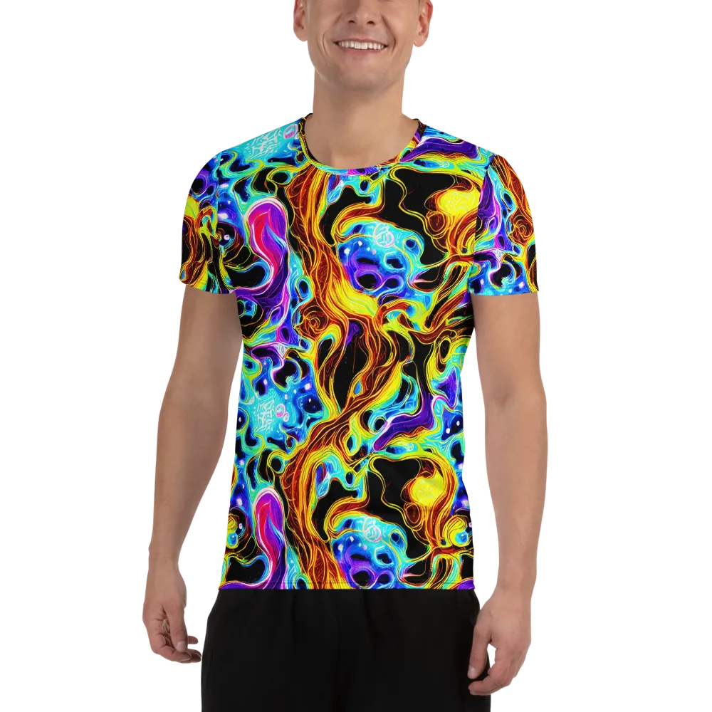 Blue Firestorm on Men's Athletic T-Shirt — Front