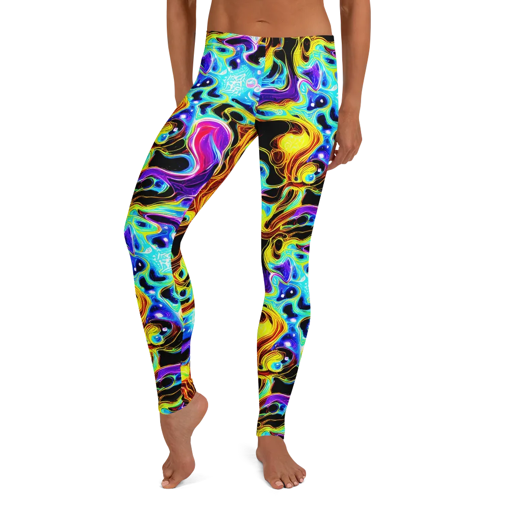 Blue Firestorm on Leggings — Front