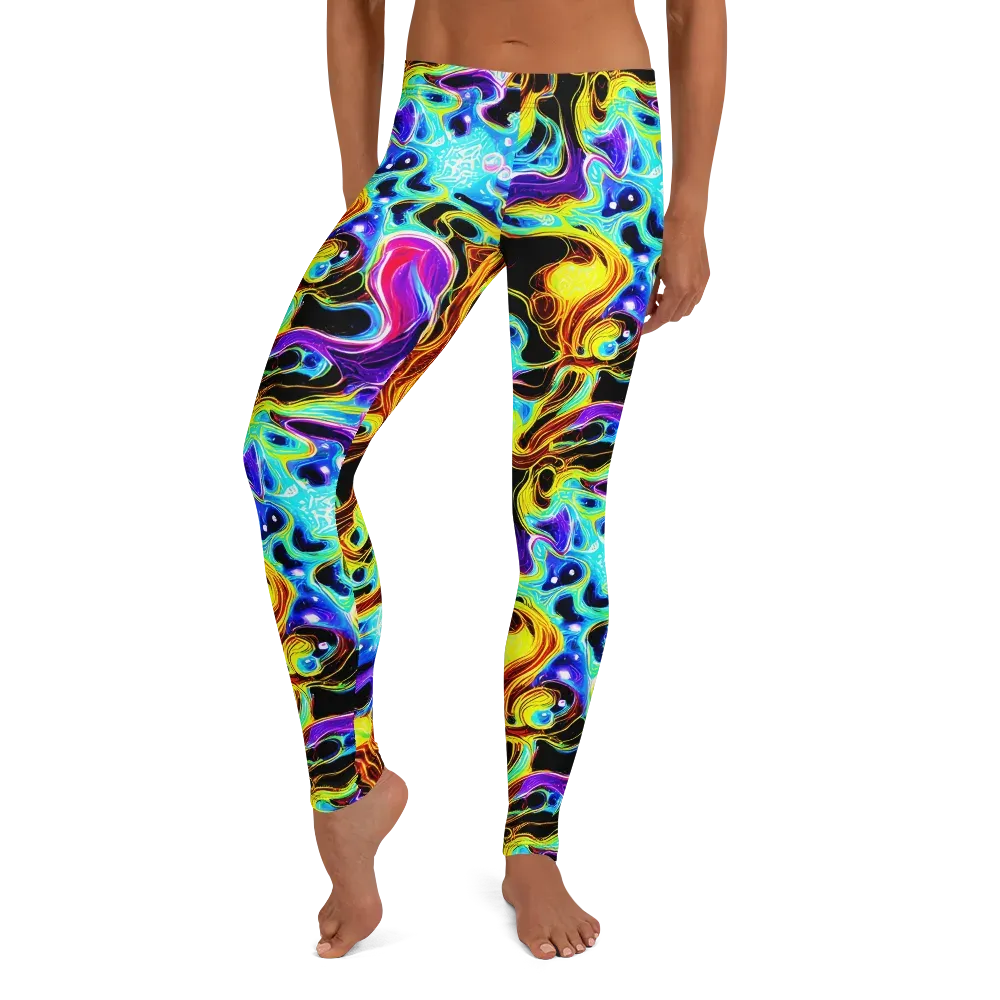 Blue Firestorm on Leggings — Front
