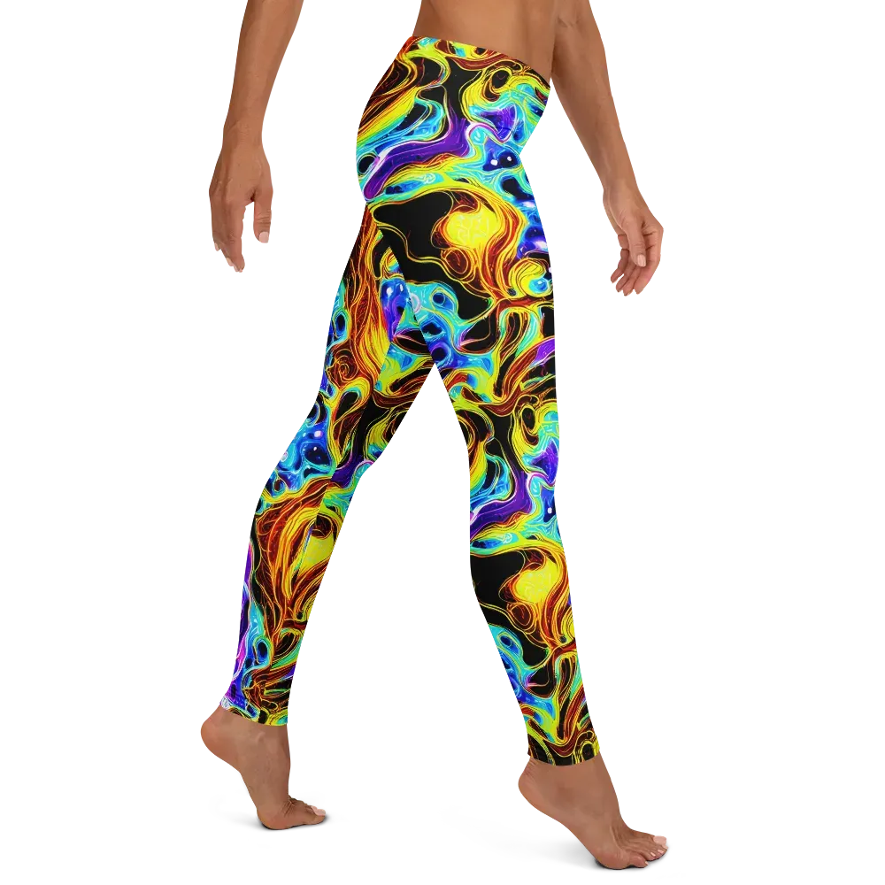 Blue Firestorm on Leggings — Right