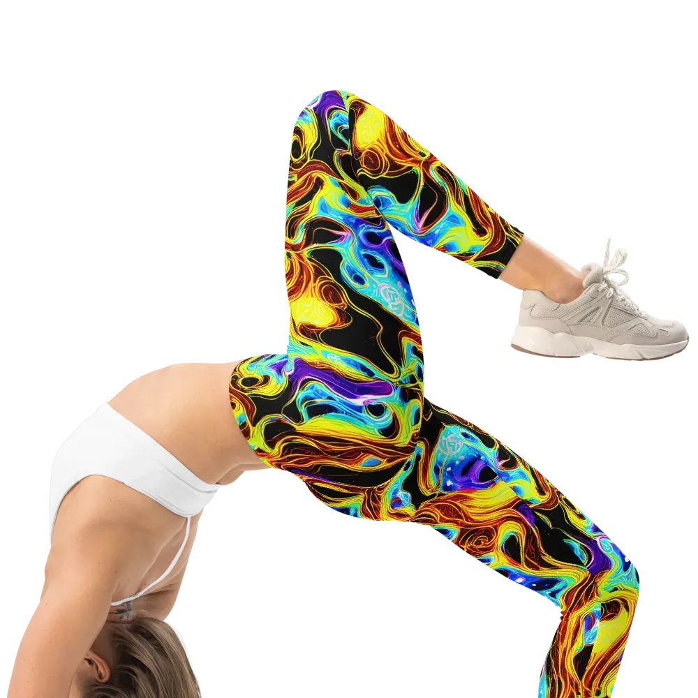 Blue Firestorm on Leggings — Right