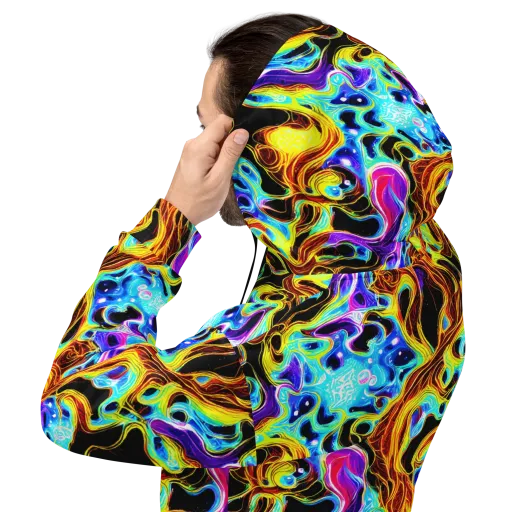 Blue Firestorm on a Hoodie