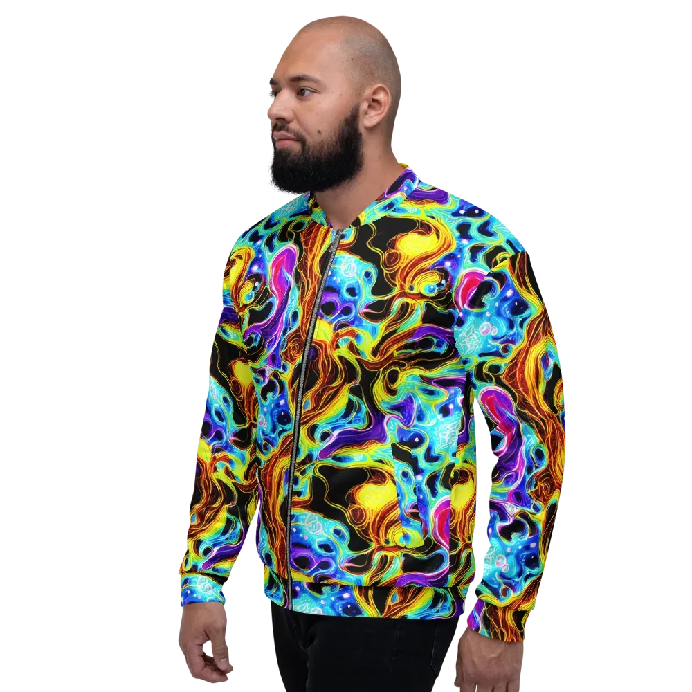 Blue Firestorm on Bomber Jacket — Left