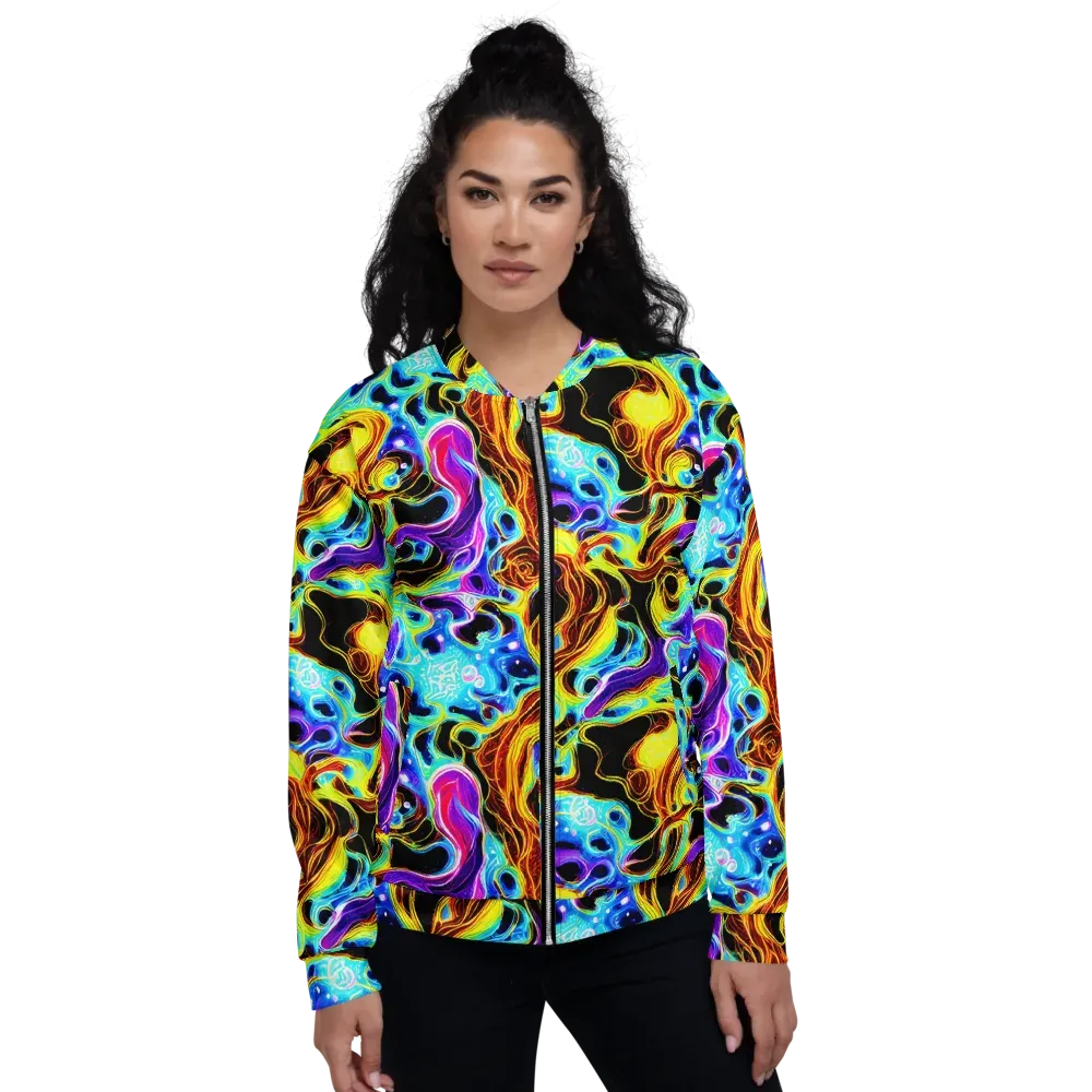 Blue Firestorm on Bomber Jacket — Front