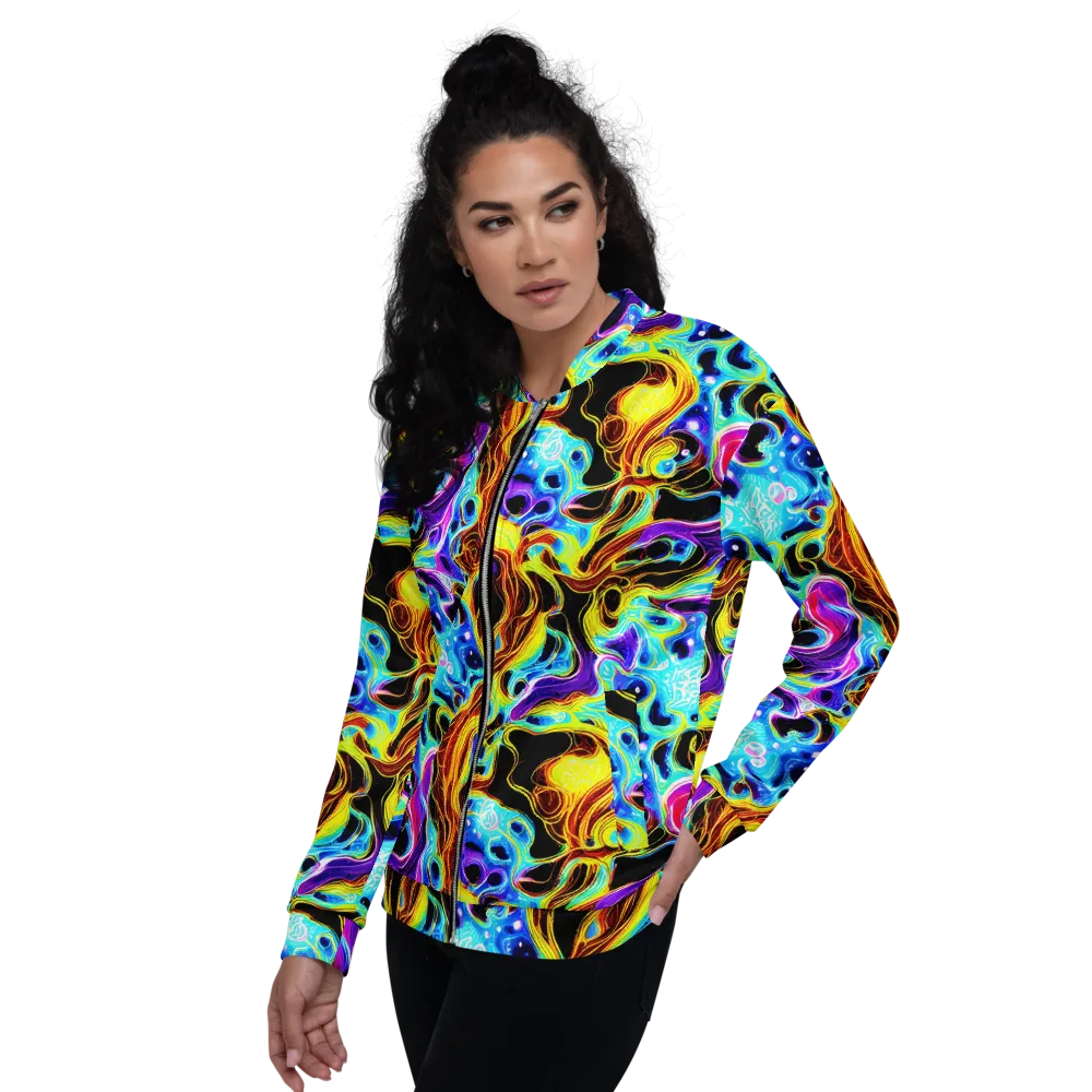 Blue Firestorm on Bomber Jacket — Left