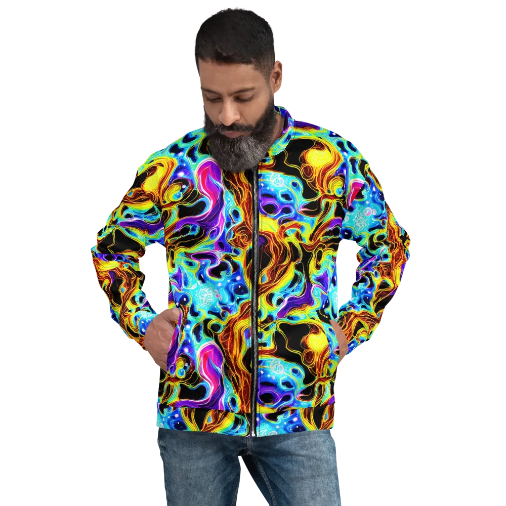 Blue Firestorm on Bomber Jacket — Front