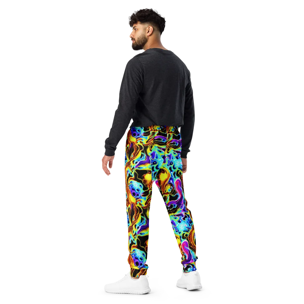 Blue Firestorm on Men's Joggers — Back