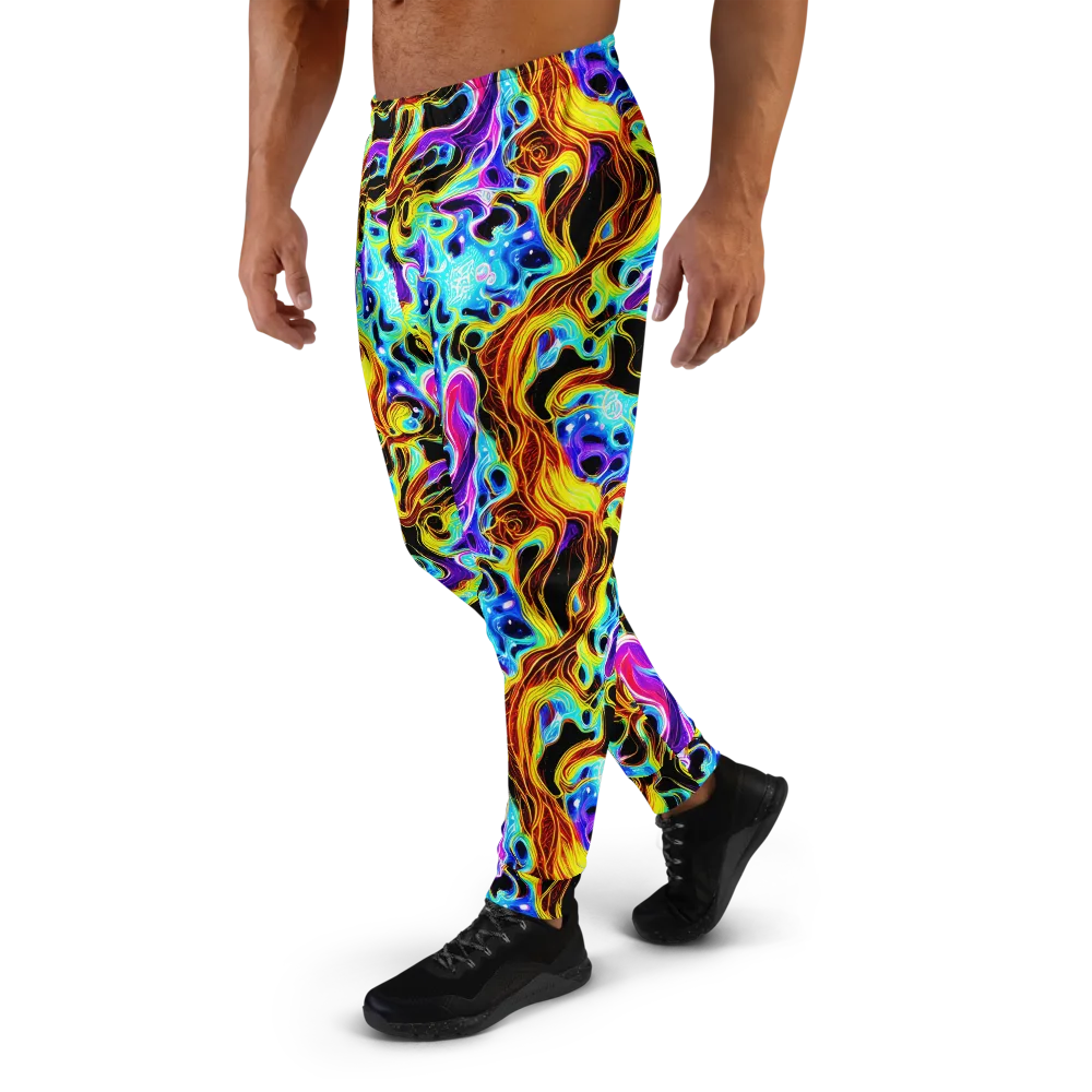 Blue Firestorm on Men's Joggers — Left