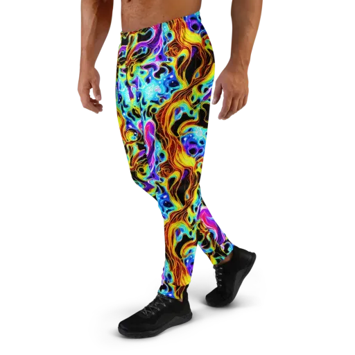 Blue Firestorm on a Men's Joggers