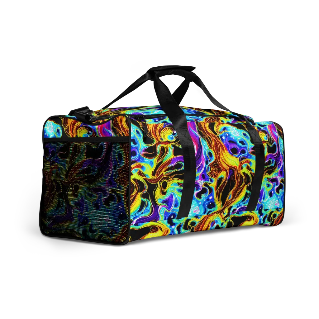 Blue Firestorm on Duffle Bag — Right Front