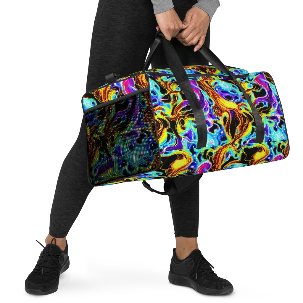 Blue Firestorm on Duffle Bag — Right Front
