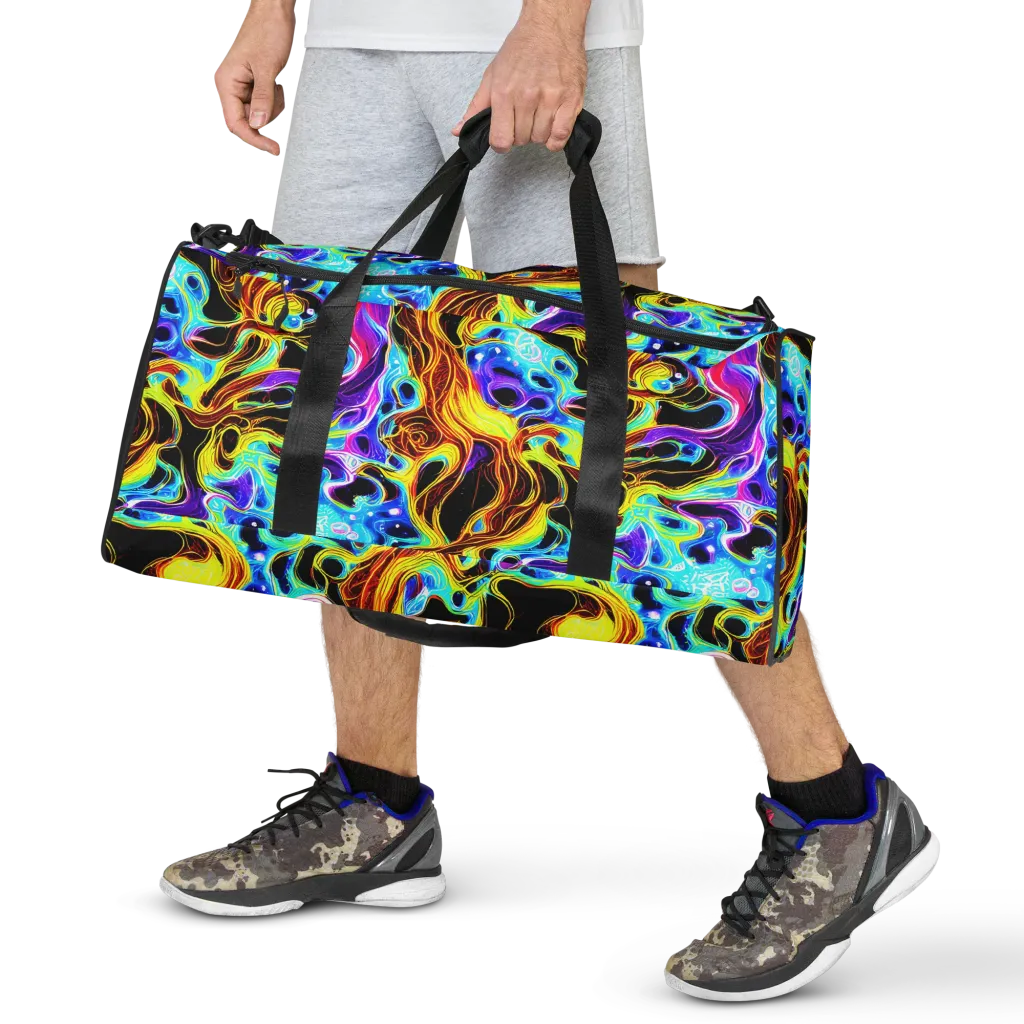 Blue Firestorm on Duffle Bag — Front