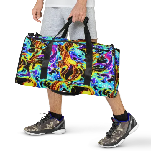 Blue Firestorm on a Duffle Bag
