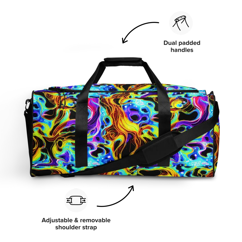 Blue Firestorm on Duffle Bag — Front