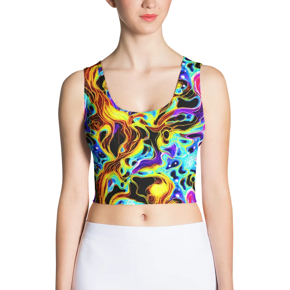 Blue Firestorm on Crop Top — Front