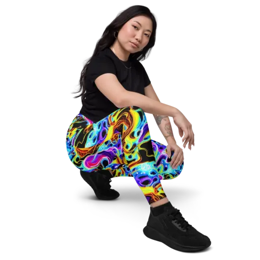Blue Firestorm on a Leggings with Pockets