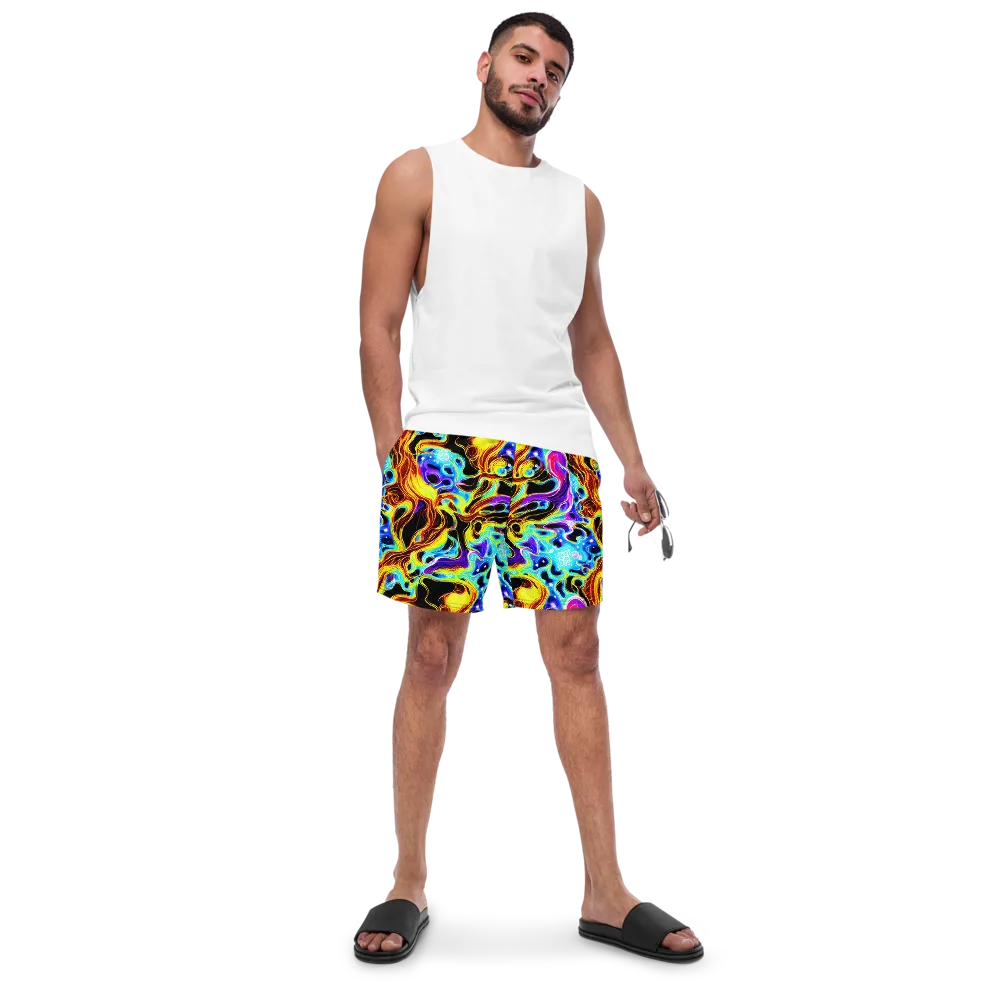 Blue Firestorm on Swim Trunks — Front