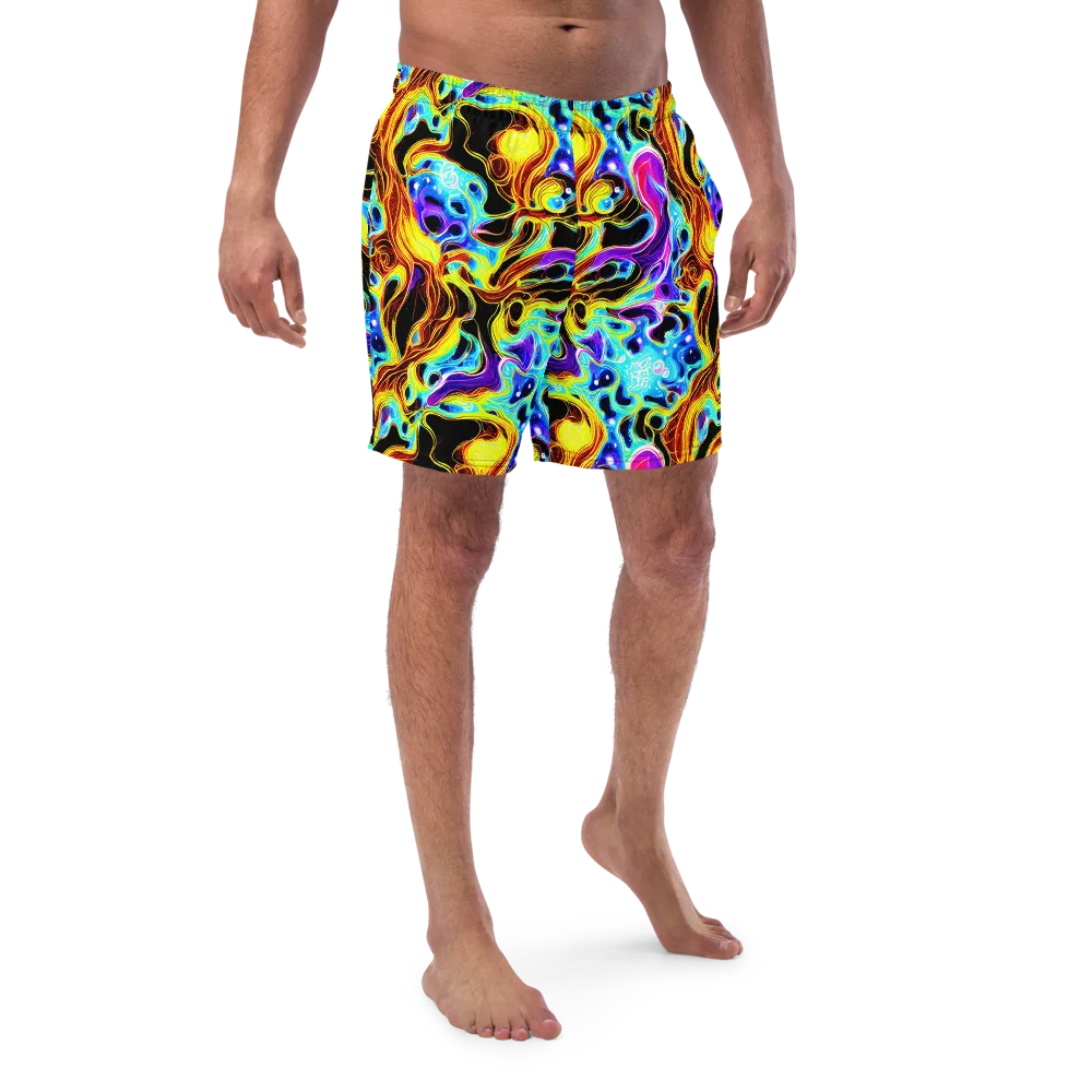 Blue Firestorm on Swim Trunks — Front