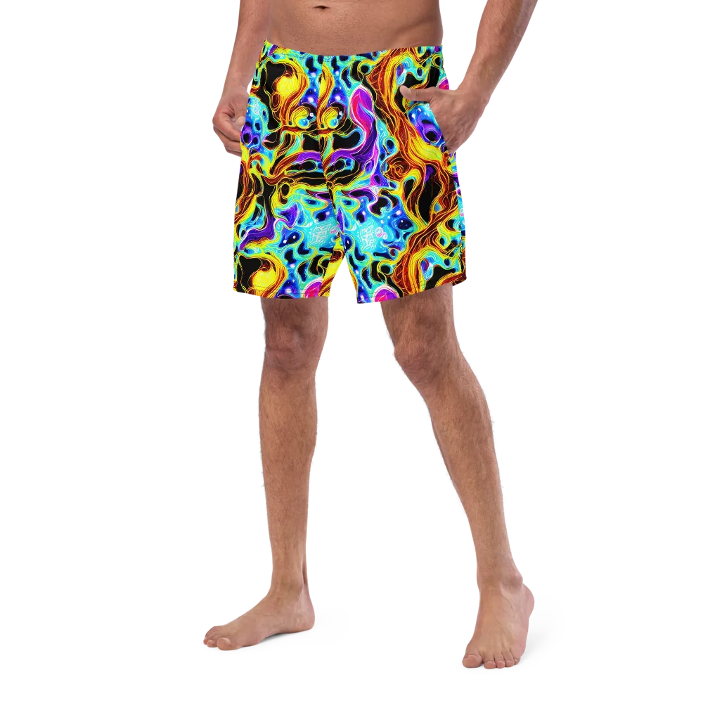 Blue Firestorm on Swim Trunks — Left Front