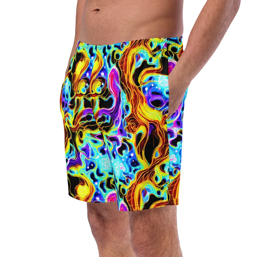 Blue Firestorm on Swim Trunks — Left Front
