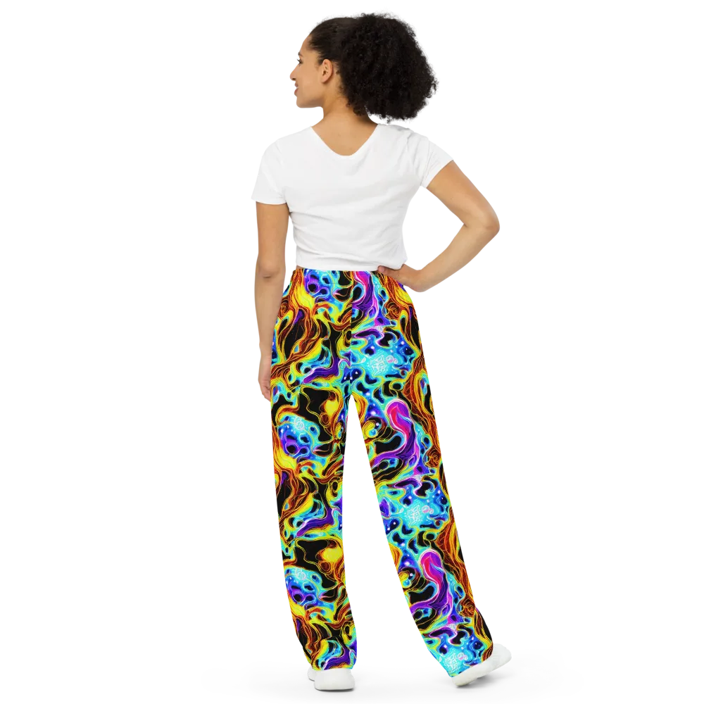 Blue Firestorm on Wide-Leg Pants — Back