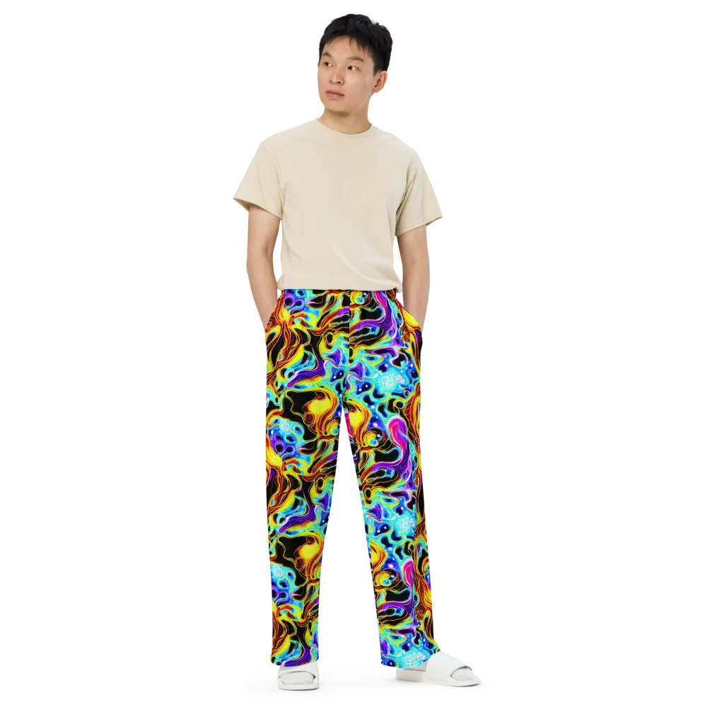 Blue Firestorm on Wide-Leg Pants — Front