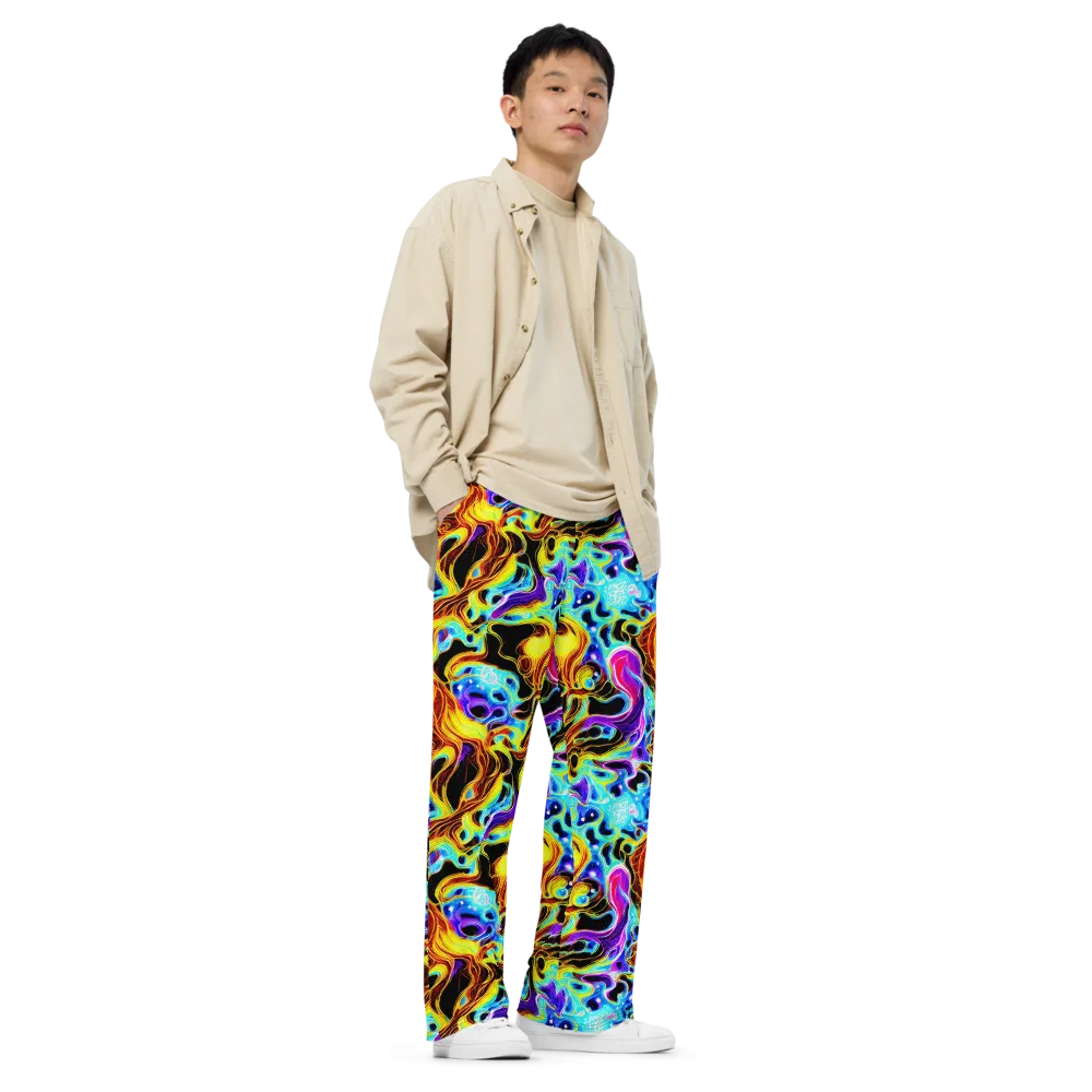 Blue Firestorm on Wide-Leg Pants — Right Front