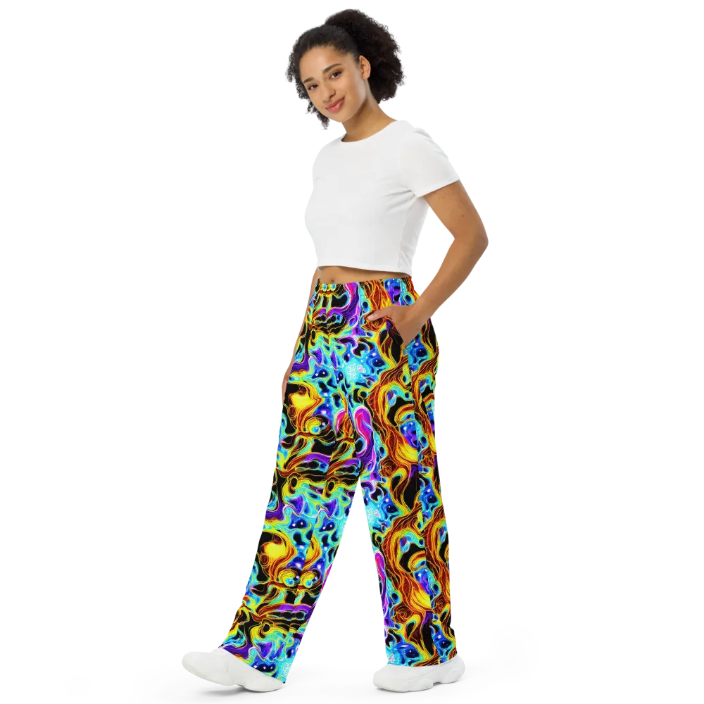 Blue Firestorm on Wide-Leg Pants — Left Front