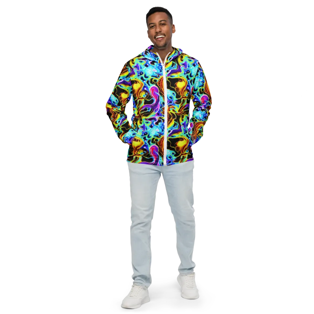 Blue Firestorm on Men's Windbreaker — Front