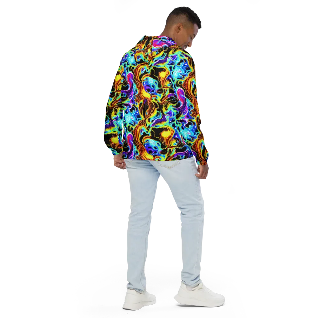 Blue Firestorm on Men's Windbreaker — Back