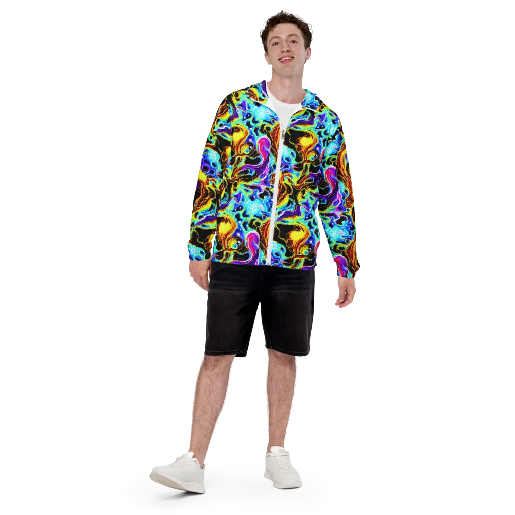 Blue Firestorm on Men's Windbreaker — Front