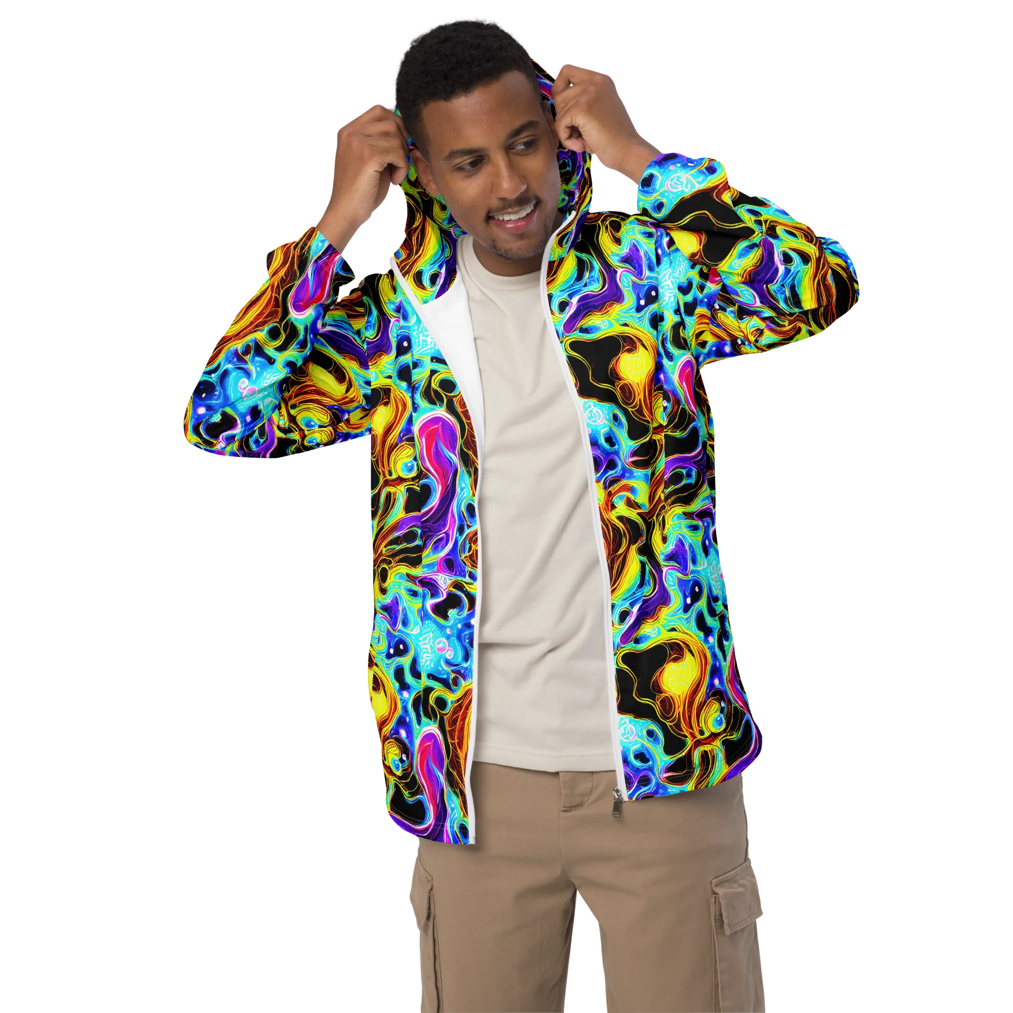 Blue Firestorm on Men's Windbreaker — Front