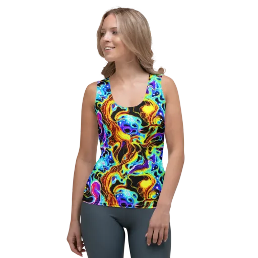 Blue Firestorm on a Women's Tank Top