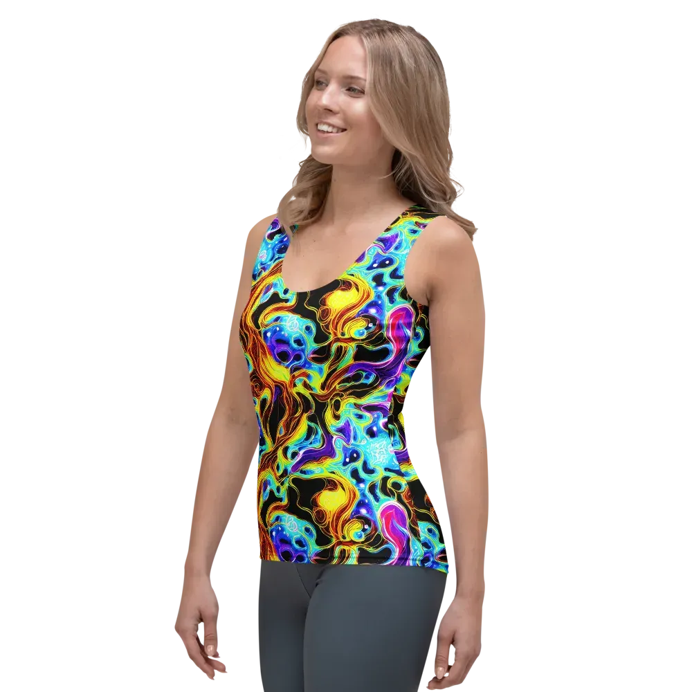 Blue Firestorm on Women's Tank Top — Left Front