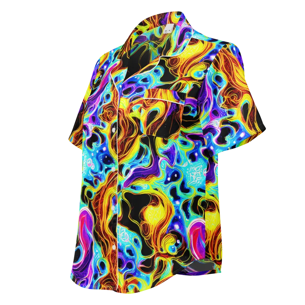 Blue Firestorm on Women's Short Sleeve Pajama Top — Left Front
