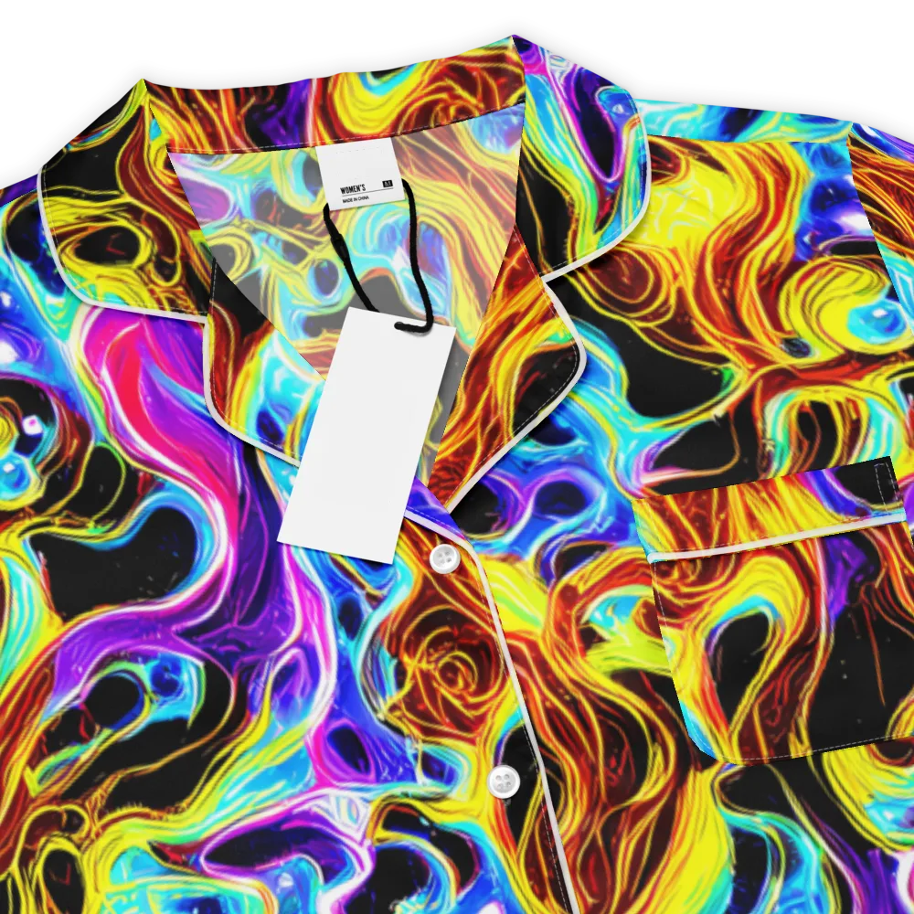 Blue Firestorm on Women's Short Sleeve Pajama Top — Product details