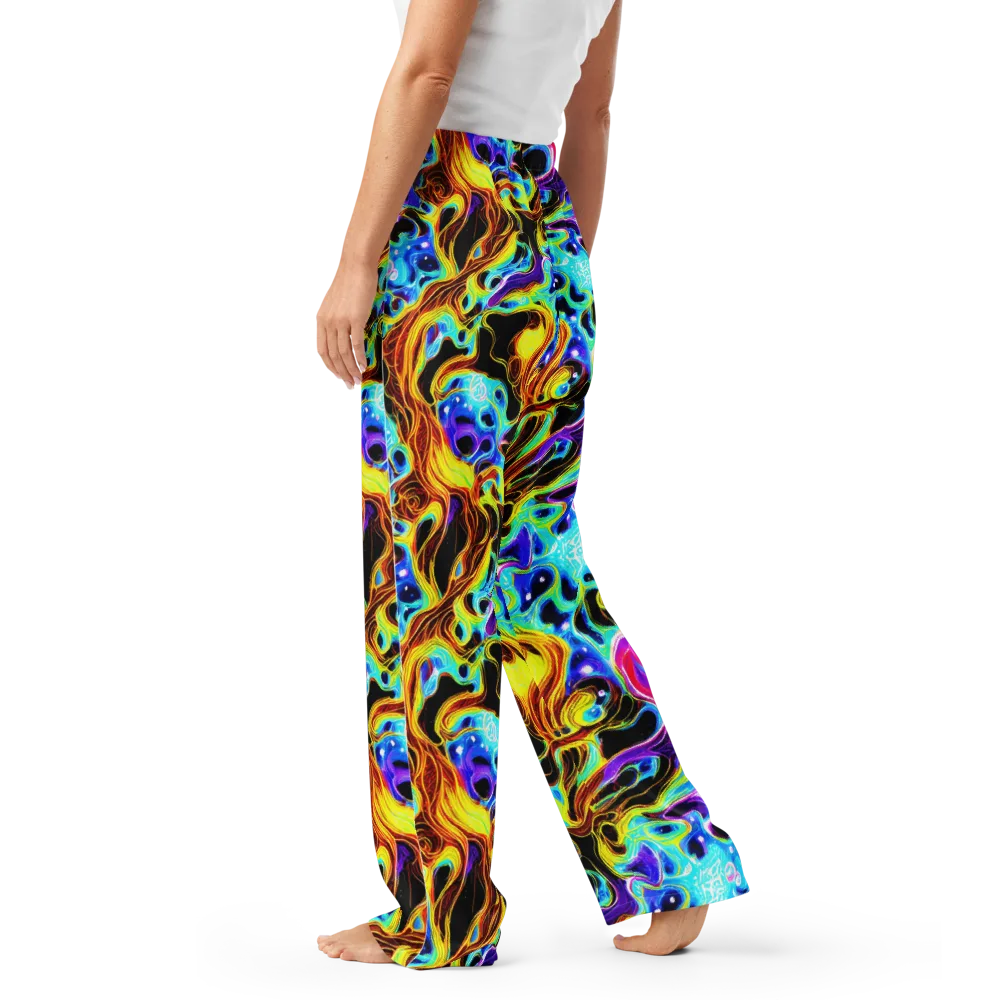Blue Firestorm on Women's Pajama Pants — Left