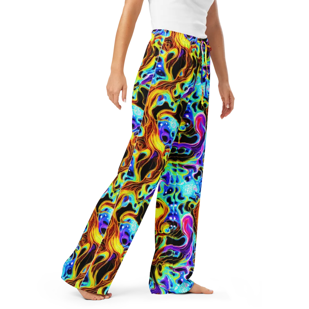 Blue Firestorm on Women's Pajama Pants — Right Front
