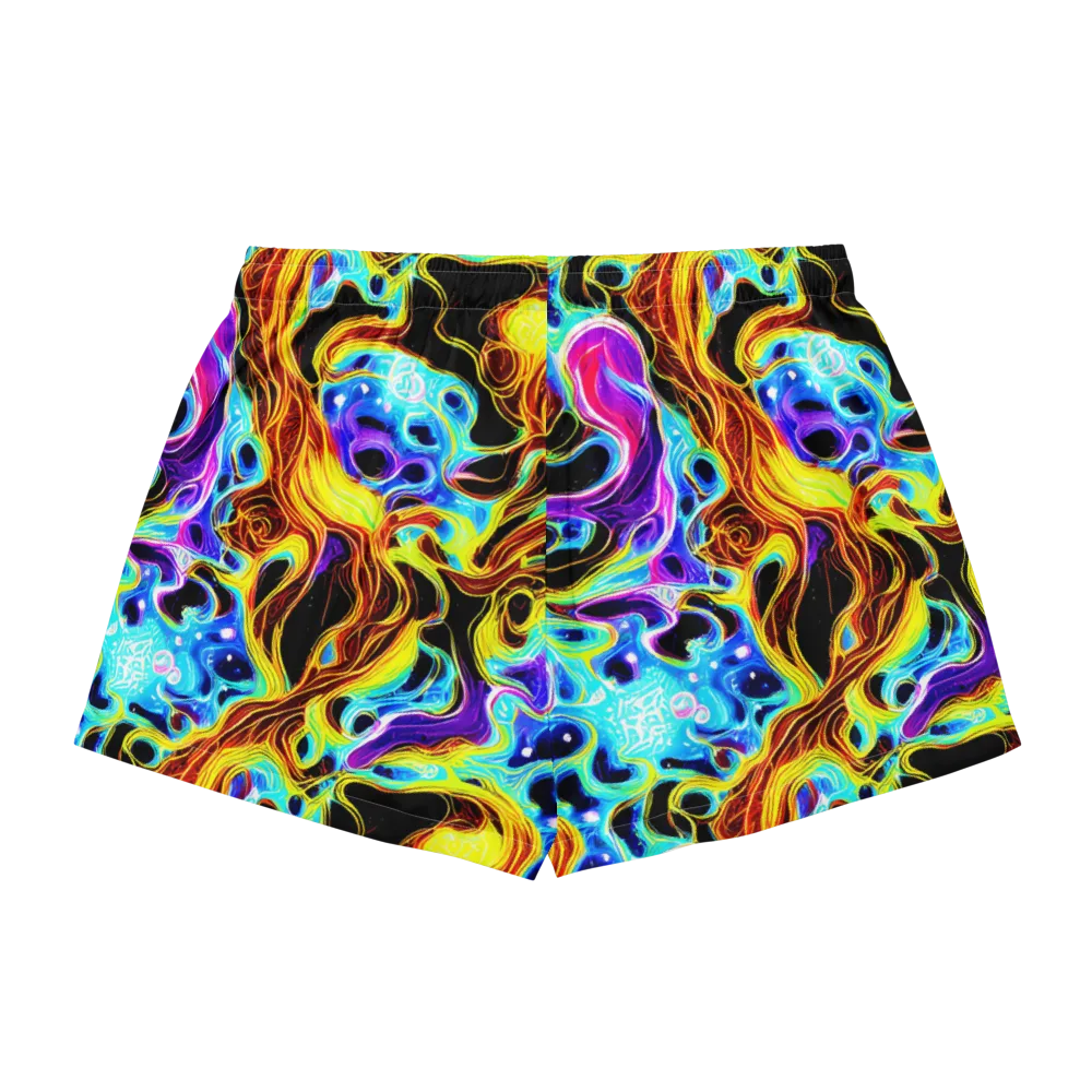Blue Firestorm on Women's Pajama Shorts — Back