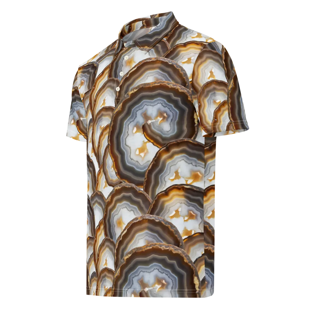 Earthbound Aura on Men's Slim Fit Polo Shirt — Left Front