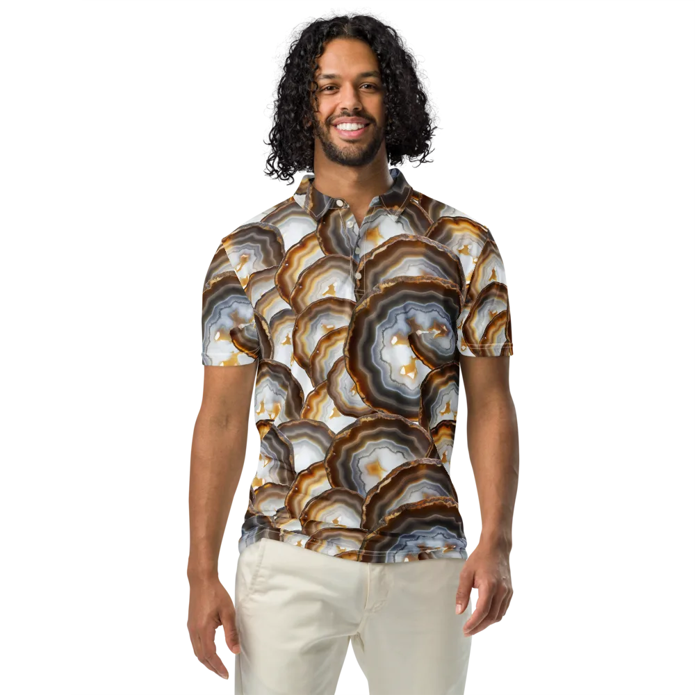 Earthbound Aura on Men's Slim Fit Polo Shirt — Front