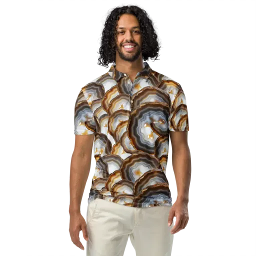 Earthbound Aura on a Men's Slim Fit Polo Shirt