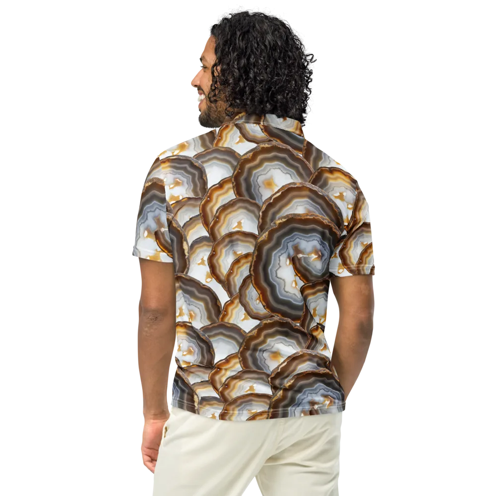 Earthbound Aura on Men's Slim Fit Polo Shirt — Back