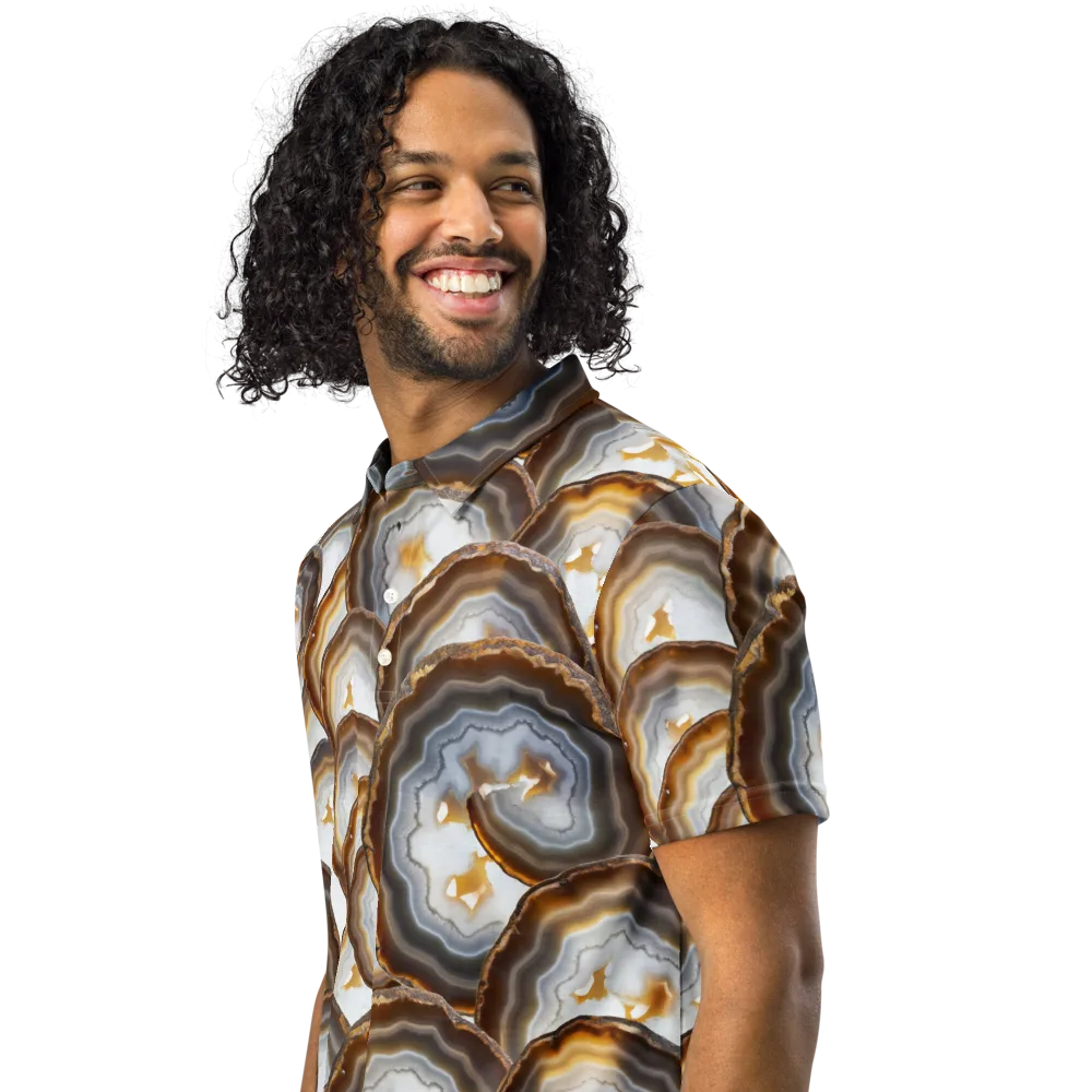 Earthbound Aura on Men's Slim Fit Polo Shirt — Left Front